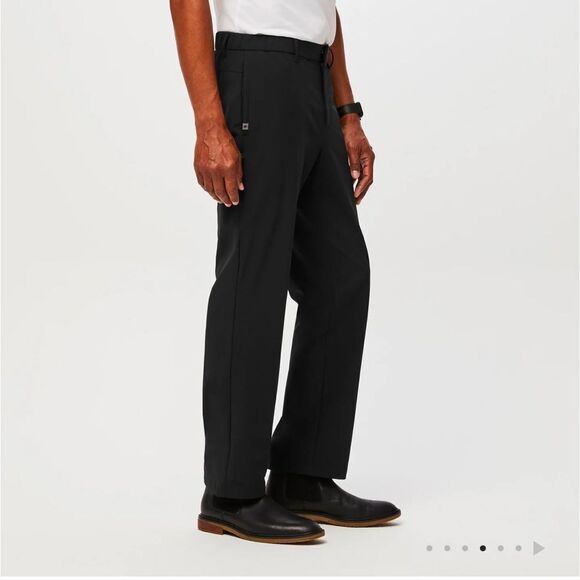 EUC MEN’S XL SHORT FIGSPRO BLACK STRAIGHT LEG TROUSERS - Picture 1 of 13